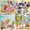 5 Pcs Summer Wooden Tabletop Decor Freestanding Wood Table Sign Summer Decorations for Home Rustic Tabletop